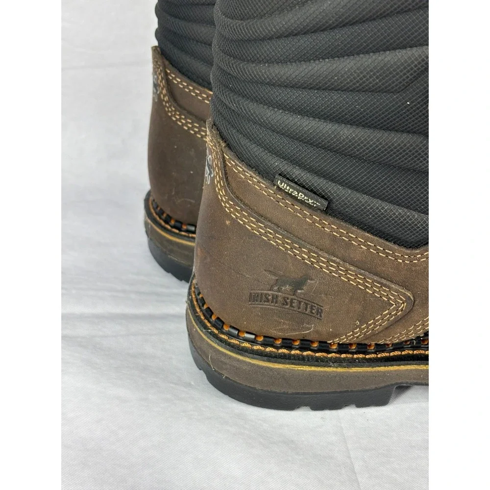 Red Wing Irish Setter 83848 Work Boots Mens Brown Waterproof Safety Toe 8.5 D